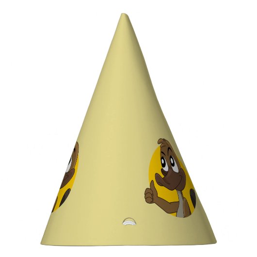 Platypus mit Daumen auf Cartoon Partyhütchen (Rechts)