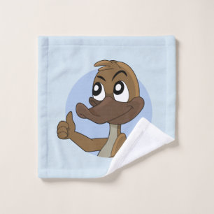 Platypus mit Daumen auf Cartoon Waschlappen