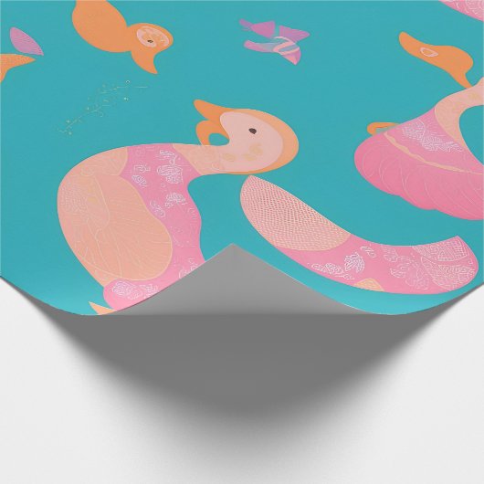 Platypus Pastel Personalisiertes Muster Geschenkpapier (Ecke)