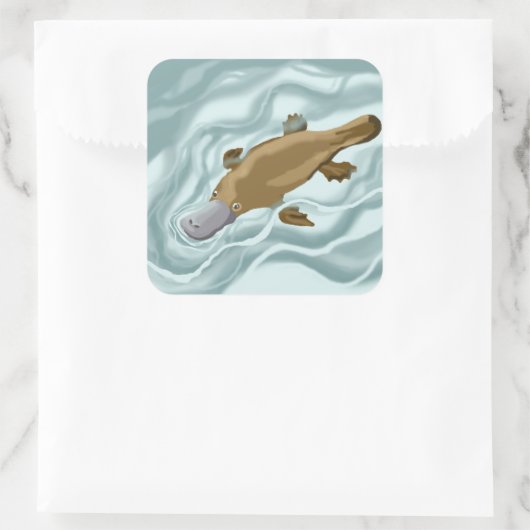 Platypus Quadratischer Aufkleber (Tasche)