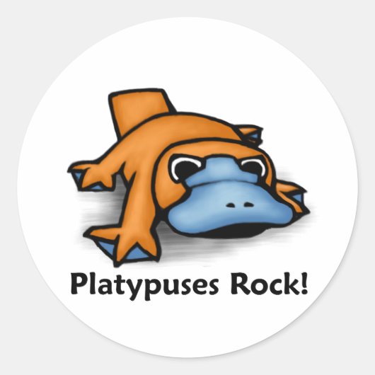 Platypus Rock! Runder Aufkleber (Vorderseite)