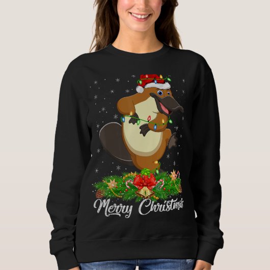 Platypus Tierlover Weihnachtsmannmütze Platypus Sweatshirt (Vorderseite)