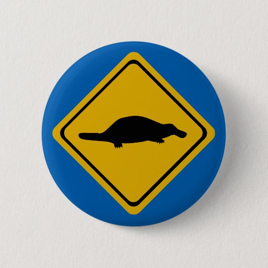 platypus Verkehrsschild Button (Vorderseite)