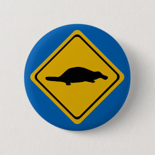 platypus Verkehrsschild Button