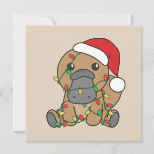Platypus Weihnachts-Wintertiere Urlaub Platypus Feiertagskarte