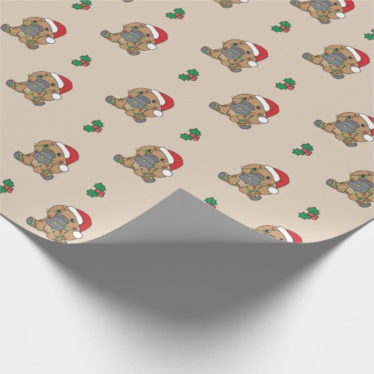 Platypus Weihnachts-Wintertiere Urlaub Platypus Geschenkpapier (Ecke)