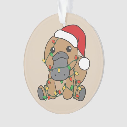 Platypus Weihnachts-Wintertiere Urlaub Platypus Ornament (Vorderseite)