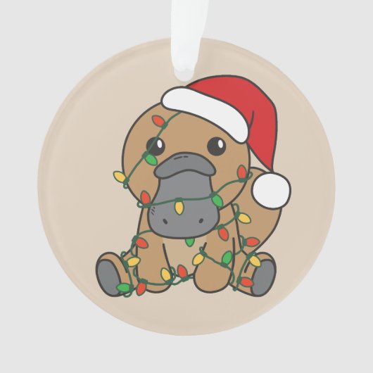 Platypus Weihnachts-Wintertiere Urlaub Platypus Ornament (Vorderseite)