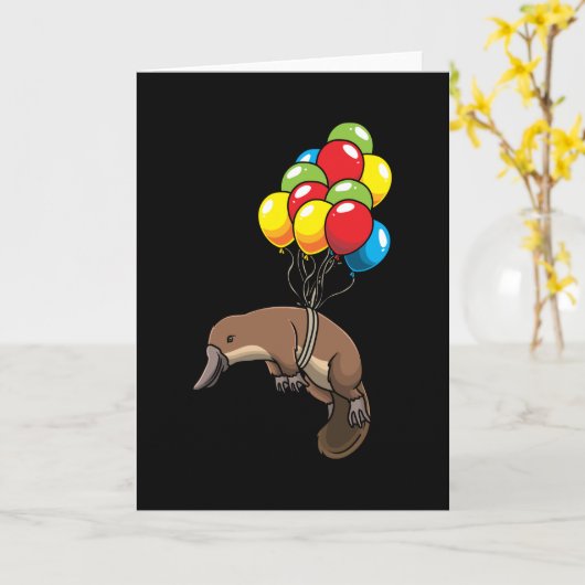 Platypus with Ballons Karte (Gelbe Blume)