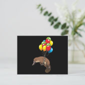Platypus with Ballons Postkarte (Stehend Vorderseite)