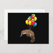 Platypus with Ballons Postkarte (Vorne/Hinten)