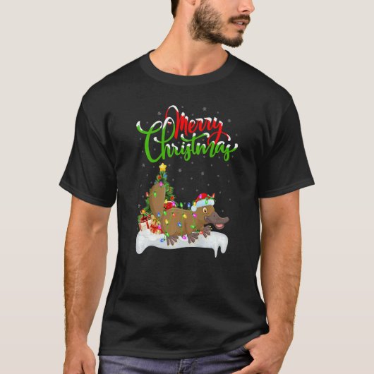 Platypus Xmas Decorations Santa Platypus Christma T-Shirt (Vorderseite)