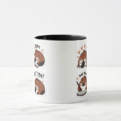 Platypus-Zeichen mit Kaffee und Zeitschriften Tasse (Zentrum)