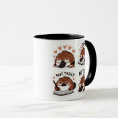 Platypus-Zeichen mit Kaffee und Zeitschriften Tasse (VorderseiteRechts)