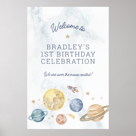 Platz 1 Geburtstag Poster Begrüßungszeichen (Vorne)