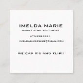 Platz, 2,5 Zoll x 2,5" Visitenkarte (Rückseite)