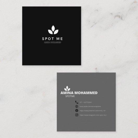 Platz, 2,5 Zoll x 2,5 Zoll Spott Business Card Quadratische Visitenkarte (Vorne/Hinten)