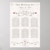 PLATZ 31 - 60 | Elegante Rote Rose Hochzeit Poster (Vorne)