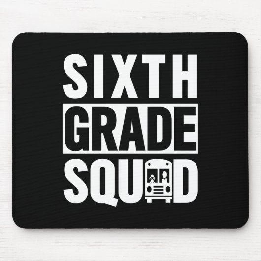 Platz 6 (6. Klasse - Weißer Text) Mousepad (Vorne)