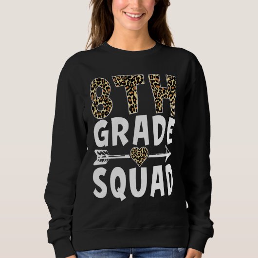 Platz 8 der Achten Klasse Lehrer Student Sweatshirt (Vorderseite)