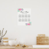 Platz 8 Tisch Poster Hochzeitsflora Wasserfarbe (Küche)