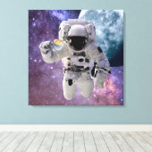 Platz, Astronaut, Kaffeelonden, Leinwand, Print Leinwanddruck (Insitu (Holzboden))