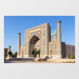 Platz bei Sonnenuntergang - Samarkand, Usbekistan Fensteraufkleber