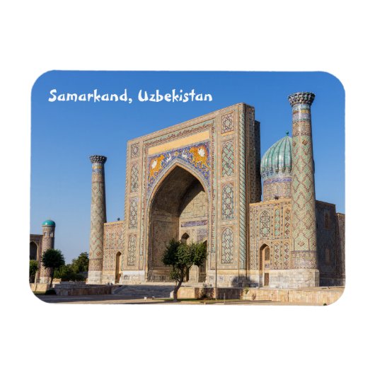 Platz bei Sonnenuntergang - Samarkand, Usbekistan Magnet (Horizontal)