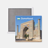 Platz bei Sonnenuntergang - Samarkand, Usbekistan Magnet (Vorderseite/Rückseite)