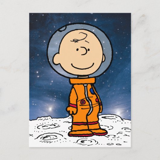 PLATZ | Charlie Brown Astronaut Postkarte (Vorderseite)