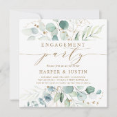 Platz der Gold- und grünen botanischen Engagement- Einladung (Vorderseite)