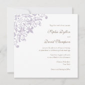 Platz der Lila Lilie in der französischen Regency Einladung (Vorderseite)