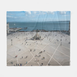 Platz des Handels von oben in Lissabon, Portugal Fleecedecke
