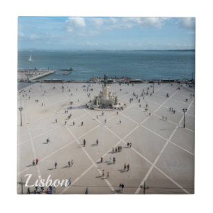 Platz des Handels von oben in Lissabon, Portugal Fliese