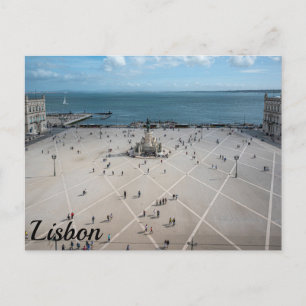 Platz des Handels von oben in Lissabon, Portugal Postkarte