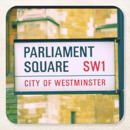 Platz des Parlaments - Stadt Westminster - Unterse Rechteckiger Pappuntersetzer