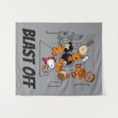 PLATZ | Erdnussbande im Weltraum Wandteppich (Vorderseite (Horizontal))