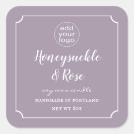 Platz für das Logo "Candle Lavendel"-Label hinzufü Quadratischer Aufkleber