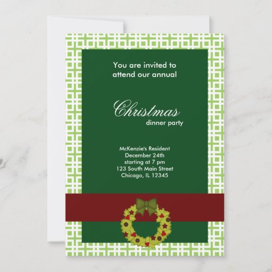 Platz für das Weihnachtsessen Einladung (Vorderseite)