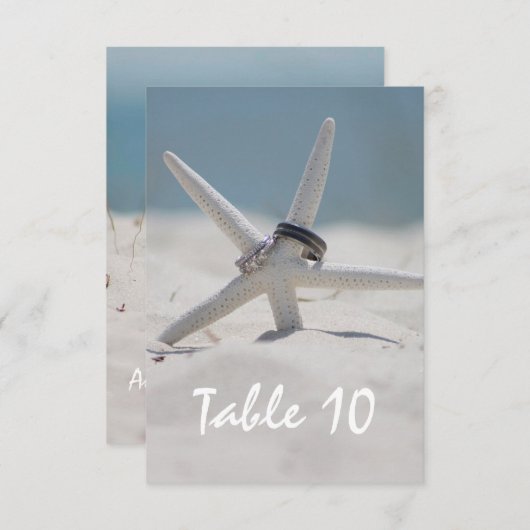 Platz für Hochzeitstisch am Strand Einladung (Vorne/Hinten)