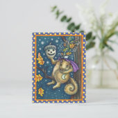 PLATZ FÜR SCHLAFHOLZ & ACORN, FUNNY HALLOWEEN POSTKARTE (Stehend Vorderseite)