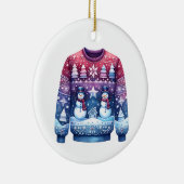 Platz Gewinner Ugly Sweater Blue Red Lila Keramik Ornament (Rechts)