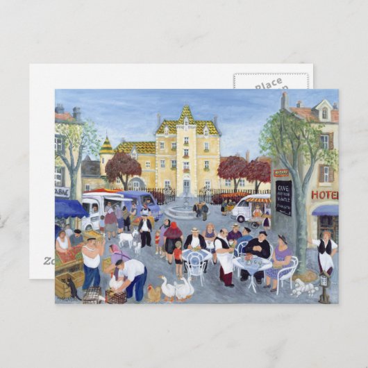 Platz in Burgund Postkarte (Vorne/Hinten)