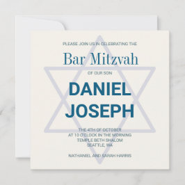 Platz jüdischer Stern Bar Mitzvah Einladung