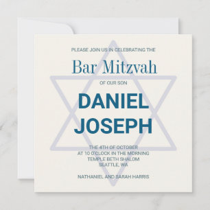 Platz jüdischer Stern Bar Mitzvah Einladung