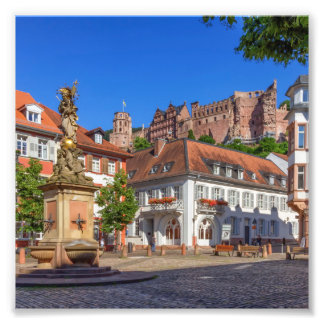 Platz Kornmarkt und Schloss Heidelberg, Deutschlan Fotodruck