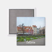 Platz Livu in Riga, Lettland Magnet (Vorderseite/Rückseite)
