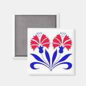 Platz Magnet mit slowenischen Nelken (Vorderseite/Rückseite)