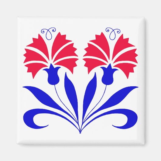 Platz Magnet mit slowenischen Nelken (Vorne)