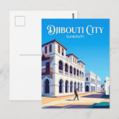 Platz Menelik Dschibuti Postkarte (Vorne/Hinten)